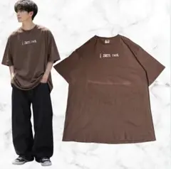 FRUIT OF THE LOOM 半袖T XL ブラウン 英字プリント 古着