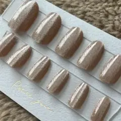 【高品質】ブラウンマグネット ネイルチップ12個入り