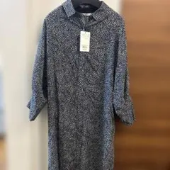 【新品未使用】jines 小花柄風七分袖 シャツワンピース