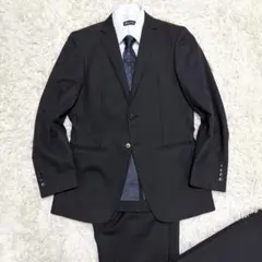 オリヒカ　セットアップ　ビジネススーツ　ブラック　黒　ストライプ　大きいサイズ