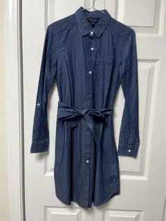 【TOMMY HILFIGER】ダークブルー シャツワンピース