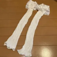 チュチュアンナ 綿混下向きレース付きレッグウォーマー50cm 白
