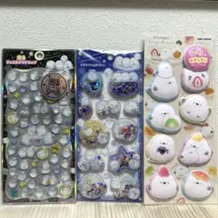 シマエナガ　光るジュエルプチドロップ　スパンコールパーティ　もっちりシール