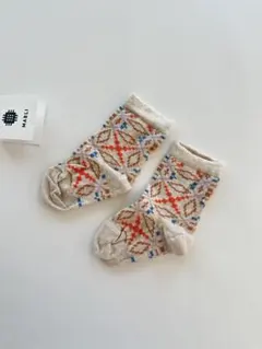 Mabli 幾何学模様 ベビー靴下 サイズS