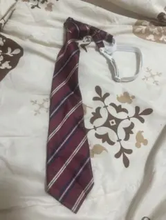 学生服用ストライプネクタイ ワインレッド コスブレ