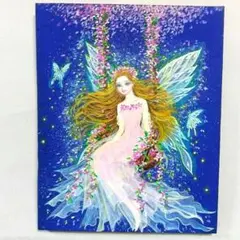 F3キャンバス アクリル画 人魚姫 花火 リトルマーメイド 絵画 風景画
