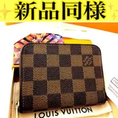 ルイ ヴィトン◎コインパース ダミエ エベヌ ラウンドファスナー 折り財布 茶色