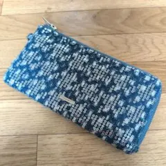 ニコアンド　デニムブルー スパンコール 長財布のサムネイル