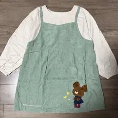 学研　くまのがっこう　コーデュロイ　チュニック　ミントグリーン