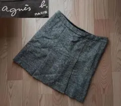 agnes b. グレー系 ツイードミニスカート 38　美品　日本製のサムネイル
