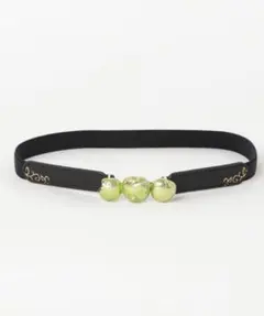 axes famme アクシーズ おめかしリンゴ細 ゴムベルト 青りんご