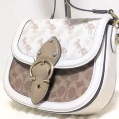 極美品 COACH コーチ C3837 ショルダーバッグ レザー アイボリー