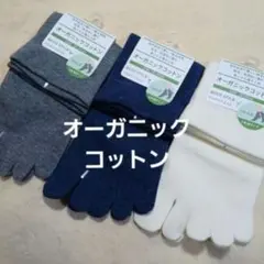 ３足組オーガニックコットン五本指ソックス　23～25