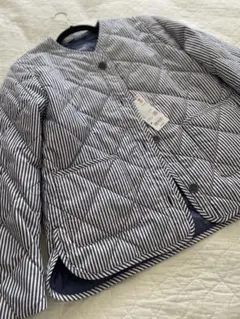 UNIQLO パフテック　ストライプ ノーカラージャケット M 新品