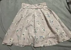 MAJESTIC LEGON 花柄フレアスカート 薄いピンク