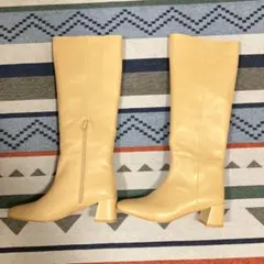 REMME ベージュ レザー ロングブーツ サイズ￼38