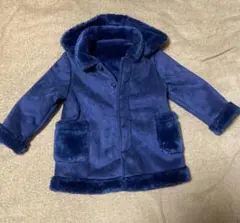 COMME CA アウター ネイビー フード付きコート 90-100サイズ