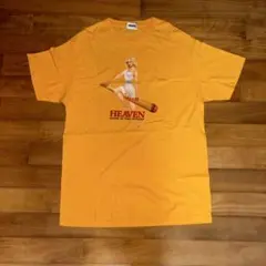 HEAVEN Tシャツ　黄色　サイズ大きめ　ロゴTシャツ　古着