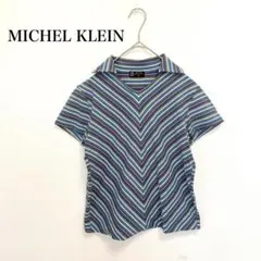 ミッシェルクランオム ボーダー スキッパー カットソー 総柄 M 半袖のサムネイル