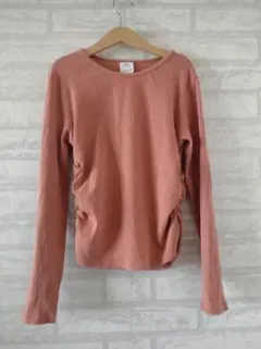 春物★ZARA キッズ サイドリボンリブカットソー 164㎝ 長袖Tシャツ ザラ