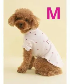 ジェラートピケ「CAT＆DOG」「接触冷感」ハート柄プルオーバー（M）ピンク