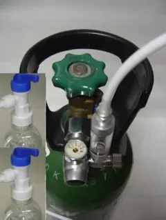 強炭酸水製作用レギュレーター＋炭酸水製作キット 手動ロック式蓋5個 ミドボン用 強炭酸水製作用レギュレーター＋炭酸水製作キット 手動ロック式蓋1個