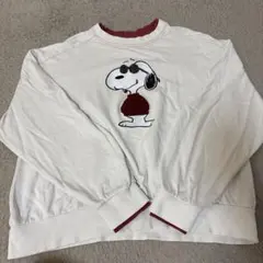 スヌーピー　SNOOPY　JOE COOLコラボ　スウェット　ホワイト
