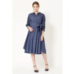 JILL STUART♡ 肩レースネイビーシャツワンピース