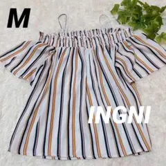 ❇️797❇️INGNI【M】⚜️マルチストライプ オフショルトップス⚜️