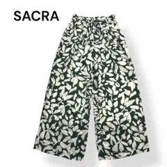 3652【美品】サカイ ワイドパンツ 22年 バンダナ柄 プリントパンツ 黒