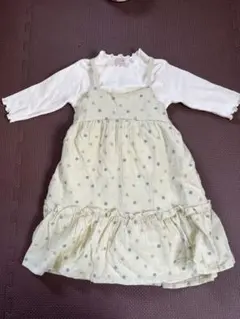 【美品】プティマイン　花柄刺繍キャミワンピース　7部丈