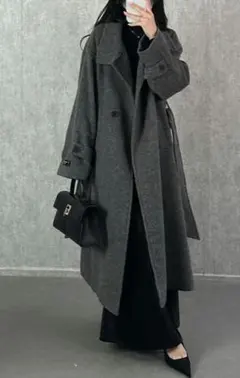 509158 VIS 2WAY毛混シャギーロングコート【静電気防止】