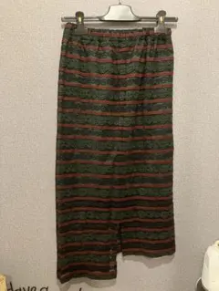 ROSE BUD黒x赤ストライプ タイトスカート