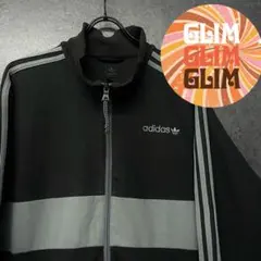 US古着◆アディダス 刺繍ロゴ トラックジャケット ブラック メンズL