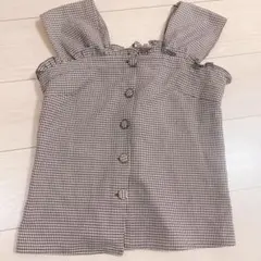 ブラウンチェック ビスチェ