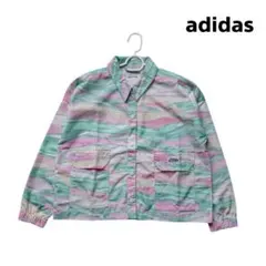 美品 アディダス マルチカラージャケット ピンク 緑 黄色 白