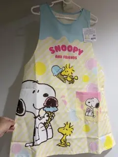 SNOOPY エプロン① ダバード型 オレンジ ウッドストック PEANUTS