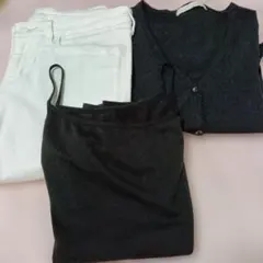 3点セット　スキニージーンズ 七分袖カーディガン　キャミソール
