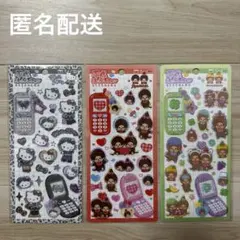 平成はっぴーフォンstickers ハローキティ モンチッチ3シートセット