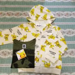 ポケットモンスター ピカチュウ トレーナー と新品Ｔシャツセット