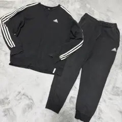 【即発送】adidas ブラック トレーナー・スウェットセットアップ　S