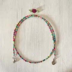 ターコイズビーズ（パワーストーン練り込み式）オシャレネックレス☆☆長め☆