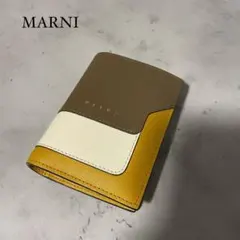 【訳あり】MARNI マルニ サフィアーノレザー 二つ折り財布 マルチカラーのサムネイル