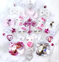 ネイルパーツ まとめ売り かわいい ピンク キラキラ リボン パール 184