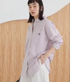 【BEVERLY HILLS POLO CLUB】ストライプシャツ フリーサイズ