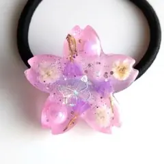 【わけあり】ヘアゴム レジン 桜 703