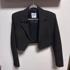 ZARA クロップドテーラードジャケット チェック柄 XSサイズ
