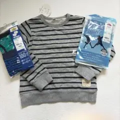 新品　トレーナー＆肌着、パンツセット サイズ120のサムネイル
