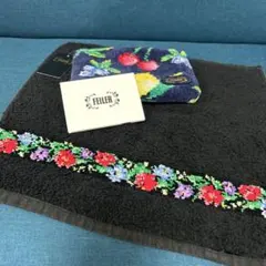 FEILER 花柄刺繍 ポーチ 日本製