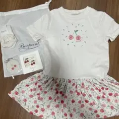 Bonpoint 半袖ワンピース 4Aとヘアピン等